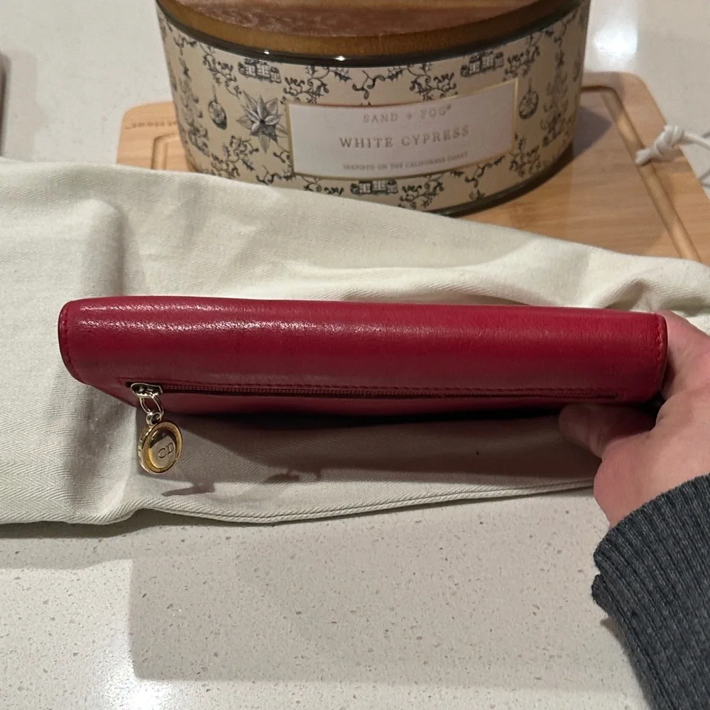 Dior Red Leather Women's Wallet
